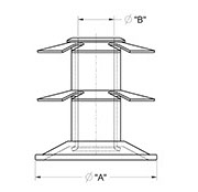 drawing of Metal Caster Socket with 2 Clips