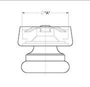 drawing of Swivel Apollo Glide with Plastic Cap